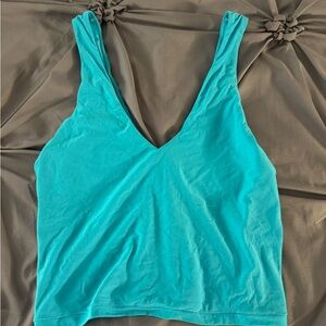Aerie Turquoise V-Neck Tank Top
